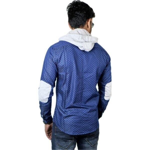 Agitrus Men's full sleeve spread collar slim fit casual shirt with detachable hoody. - Image 3