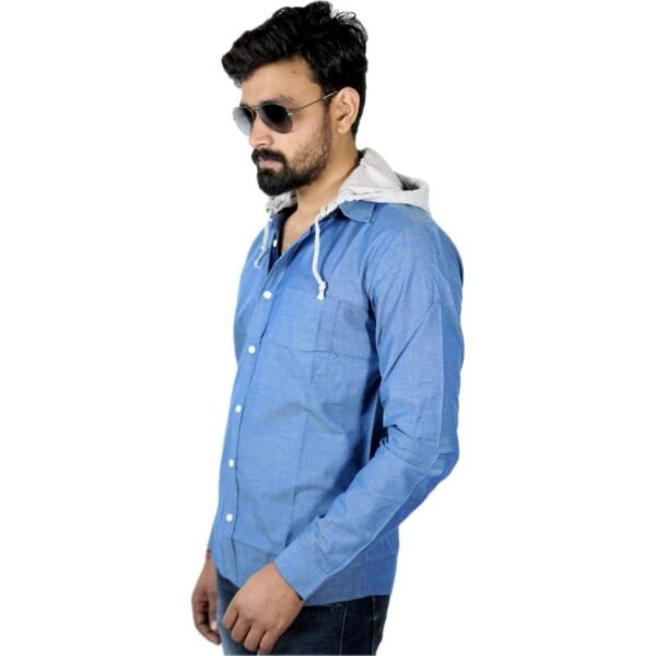 Agitrus men's full sleeve detachable hoody casual shirt. - Image 2