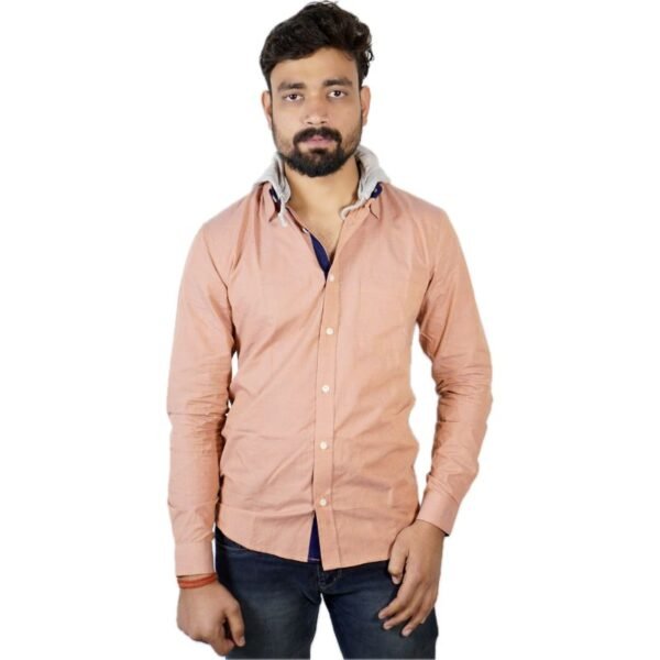 Agitrus Men's spread collar full sleeve slim fit casual shirt with detachable hoody.